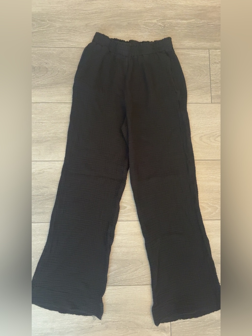 Shade & Shore Size XS Solid Black Lightweight Cotton Pants Swimsuit Cover up